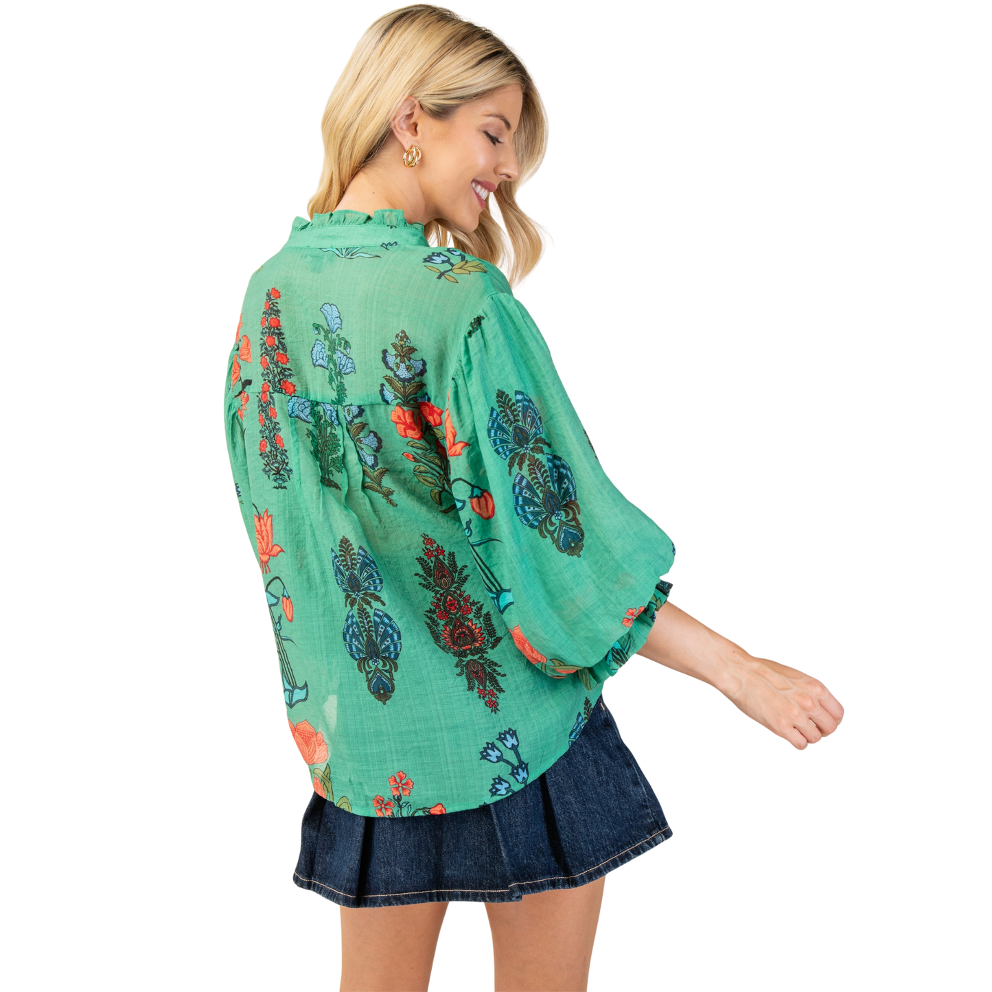 Elevate your casual wardrobe with this vibrant green button-down top from GiGio. The half-sleeve design offers the perfect balance of comfort and style, ideal for layering or wearing solo. Crisp printed detailing adds visual interest to this versatile piece. Perfect for weekend outings, work settings, or relaxed gatherings. The structured button-front closure ensures a polished look every time you wear it.