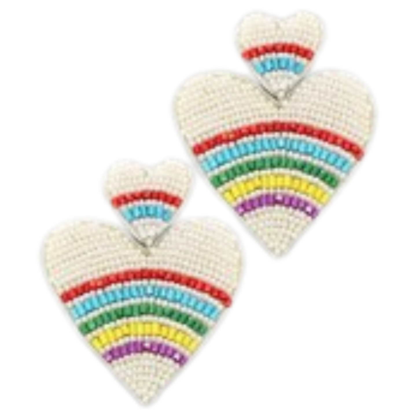 Dangle Heart Earrings in rainbow