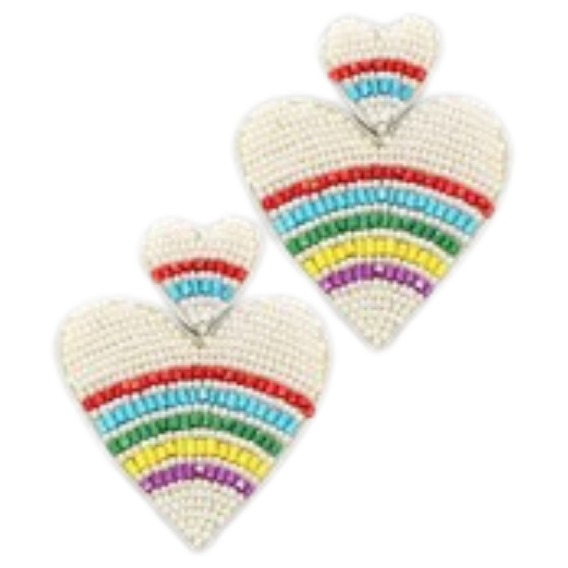 Dangle Heart Earrings in rainbow