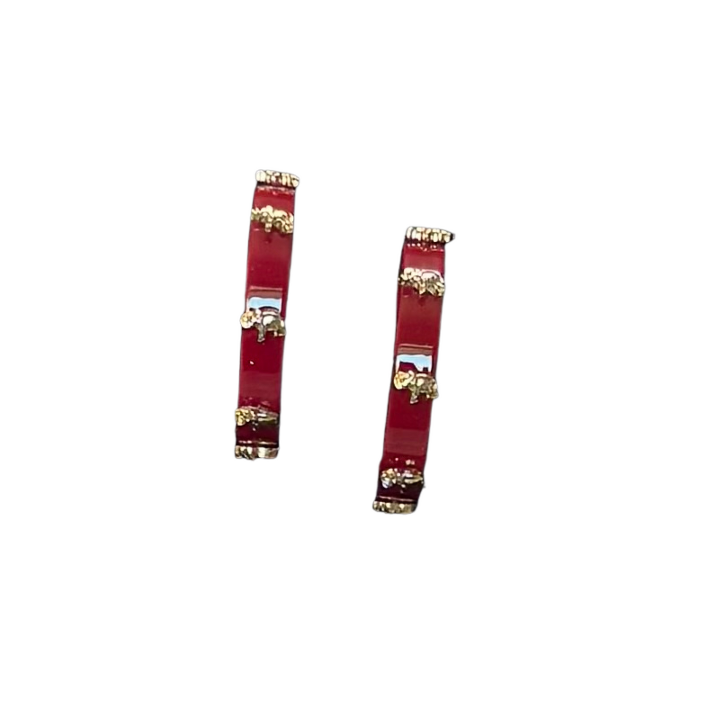 Game Day Hoop Earrings in Crimson Red