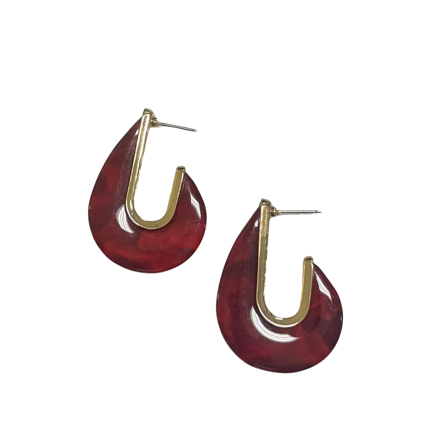 Colored Teardrop Earrings in red