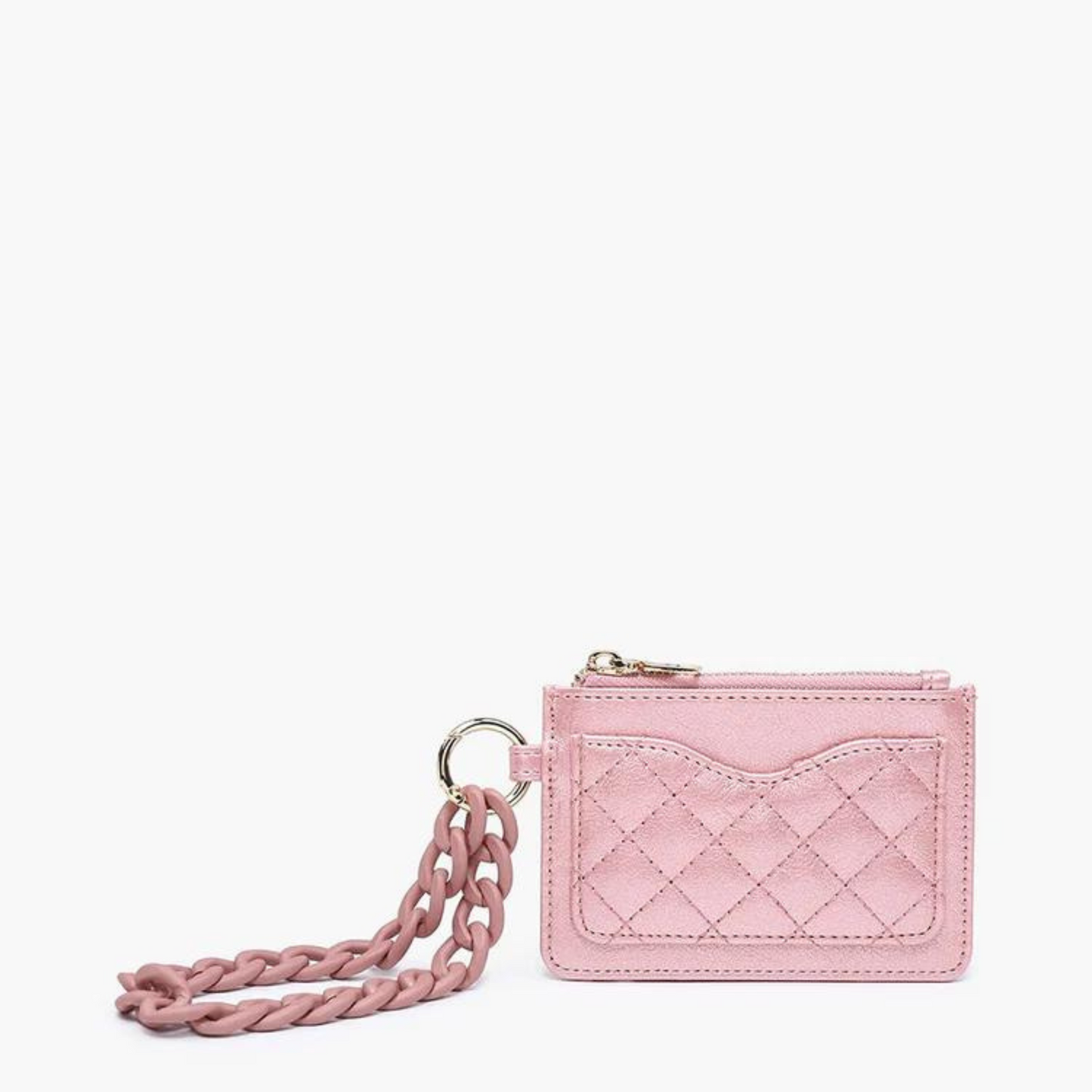 Rhodes quilted bangle wallet in rose quartz