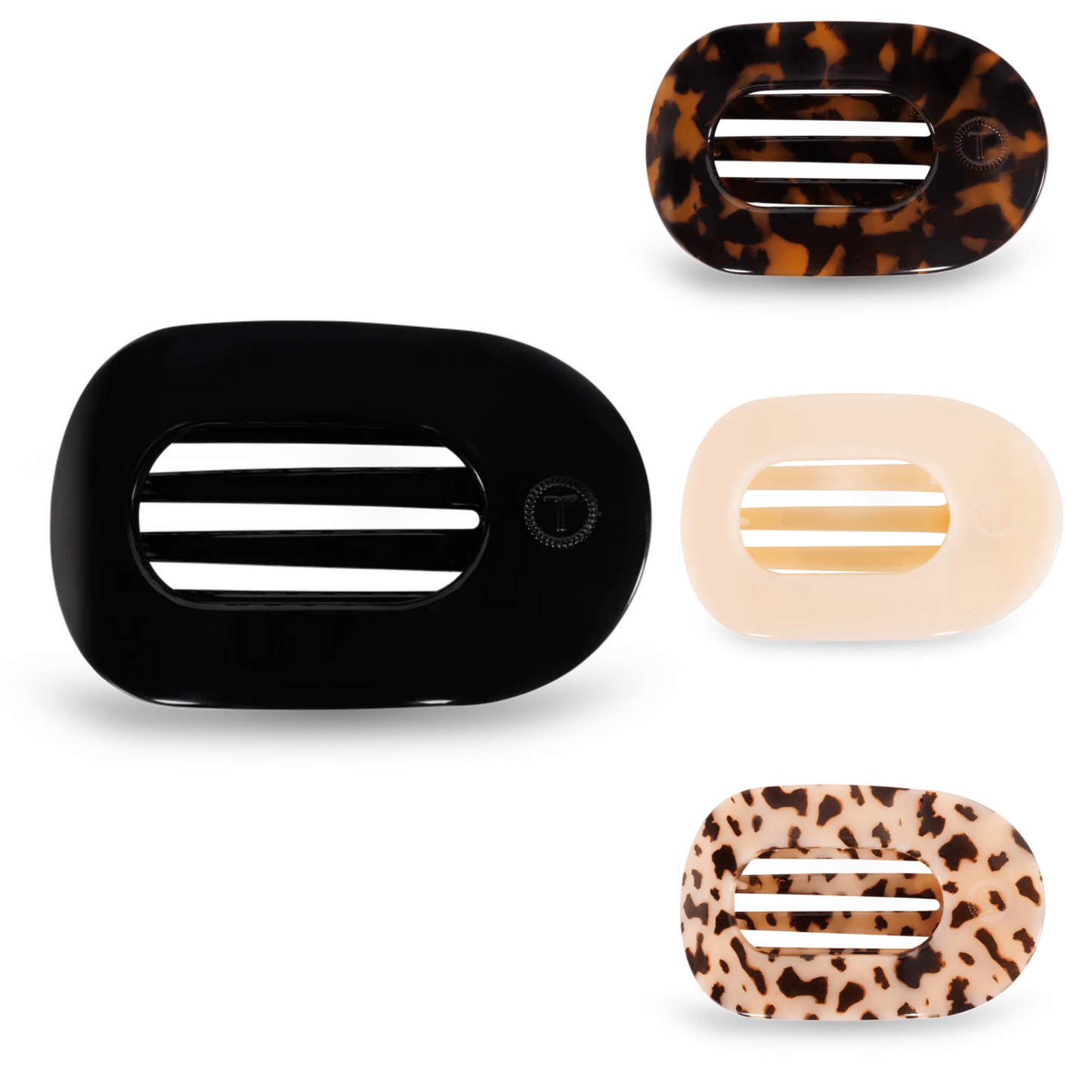 Introducing the all-new Flat Clip! Our innovative hair clip is made from a nearly unbreakable material that ensures durability and comfort. With the TELETIES Flat Clip, you can say goodbye to the discomfort of traditional hair clips and enjoy your relaxation time. Whether you're practicing yoga, lounging in a chair, or simply sitting back, this hair clip is designed to make your life easier. 