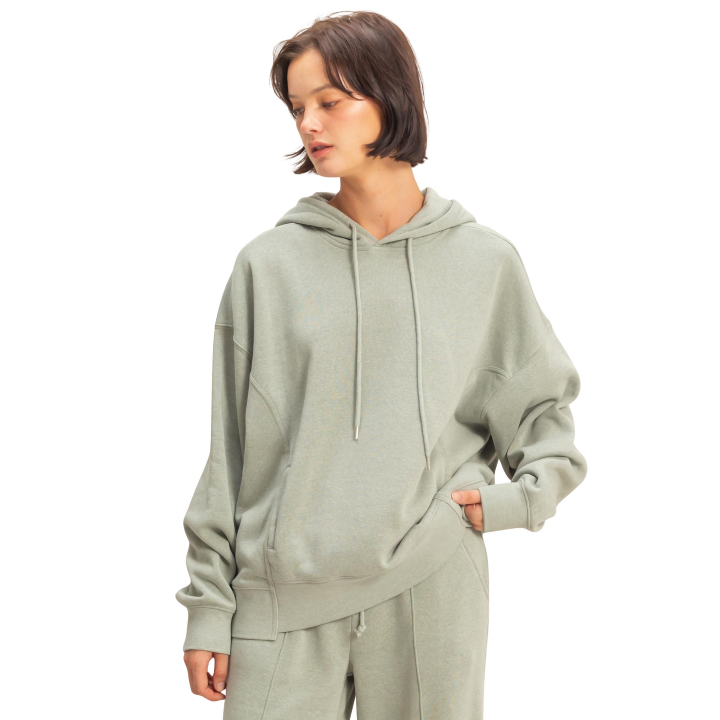 Oversized hoodie in sage green