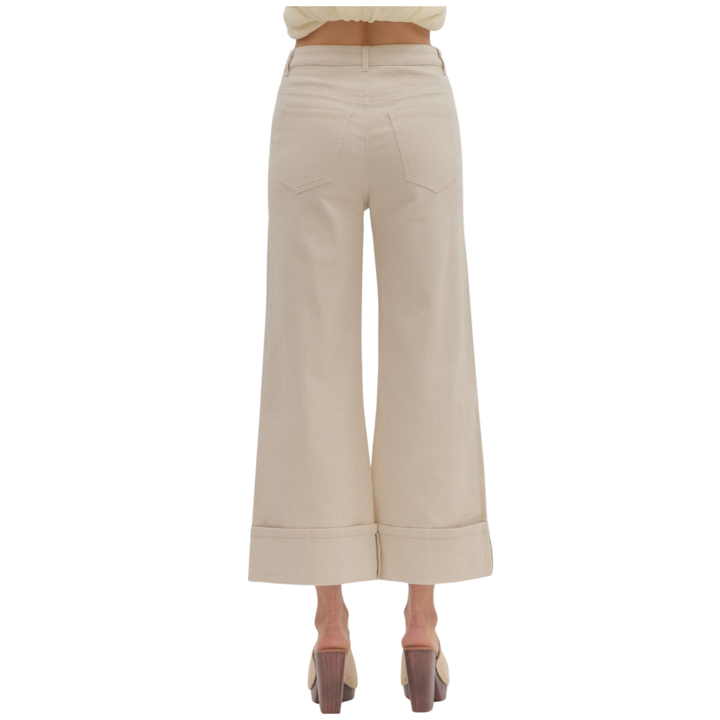 These Mid Rise Ankle Length Pants from Entro feature a versatile sand color and a secure zip fly with button closure for ease and style. Designed with classic jean pockets, they combine timeless detailing with a modern fit, perfect for both casual and polished looks. The mid-rise cut offers comfortable support while the ankle length adds a contemporary edge to your wardrobe.