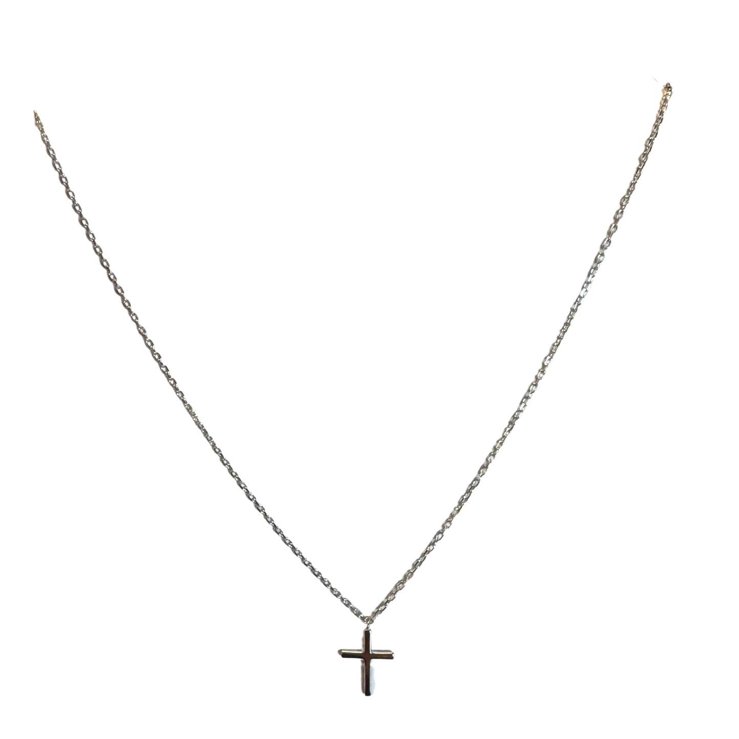 Small cross necklace in silver