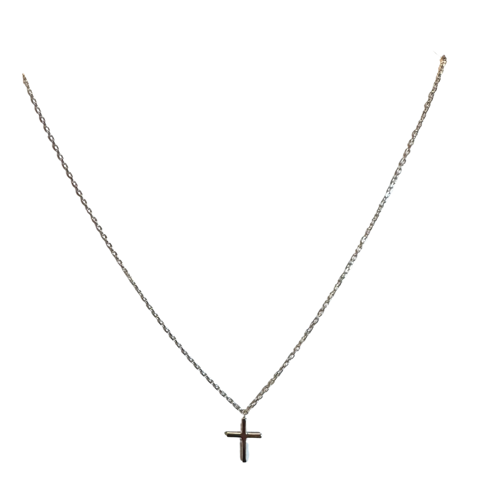 Small cross necklace in silver