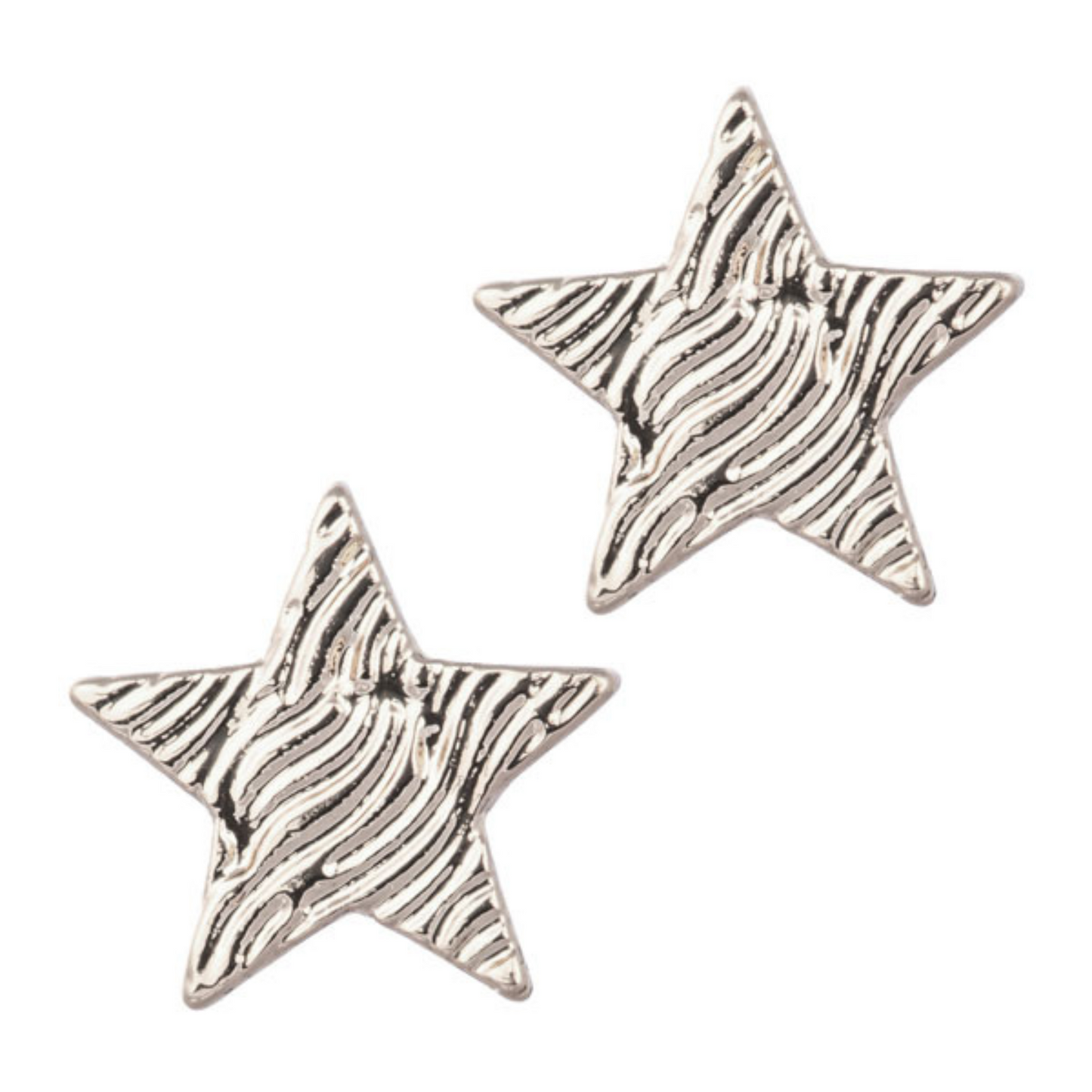 silver color star shaped stud earrings