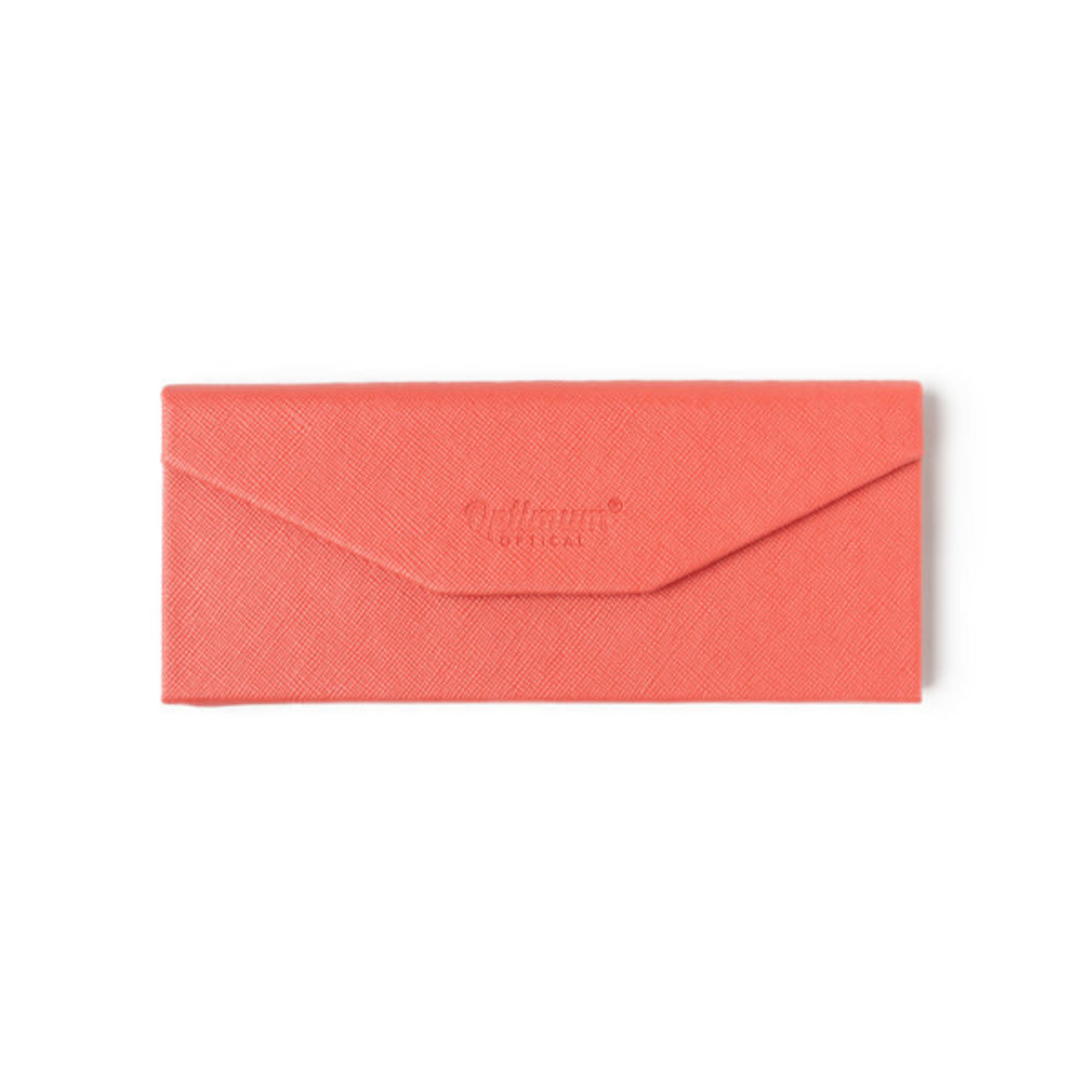 Foldable slimline eyewear case in coral
