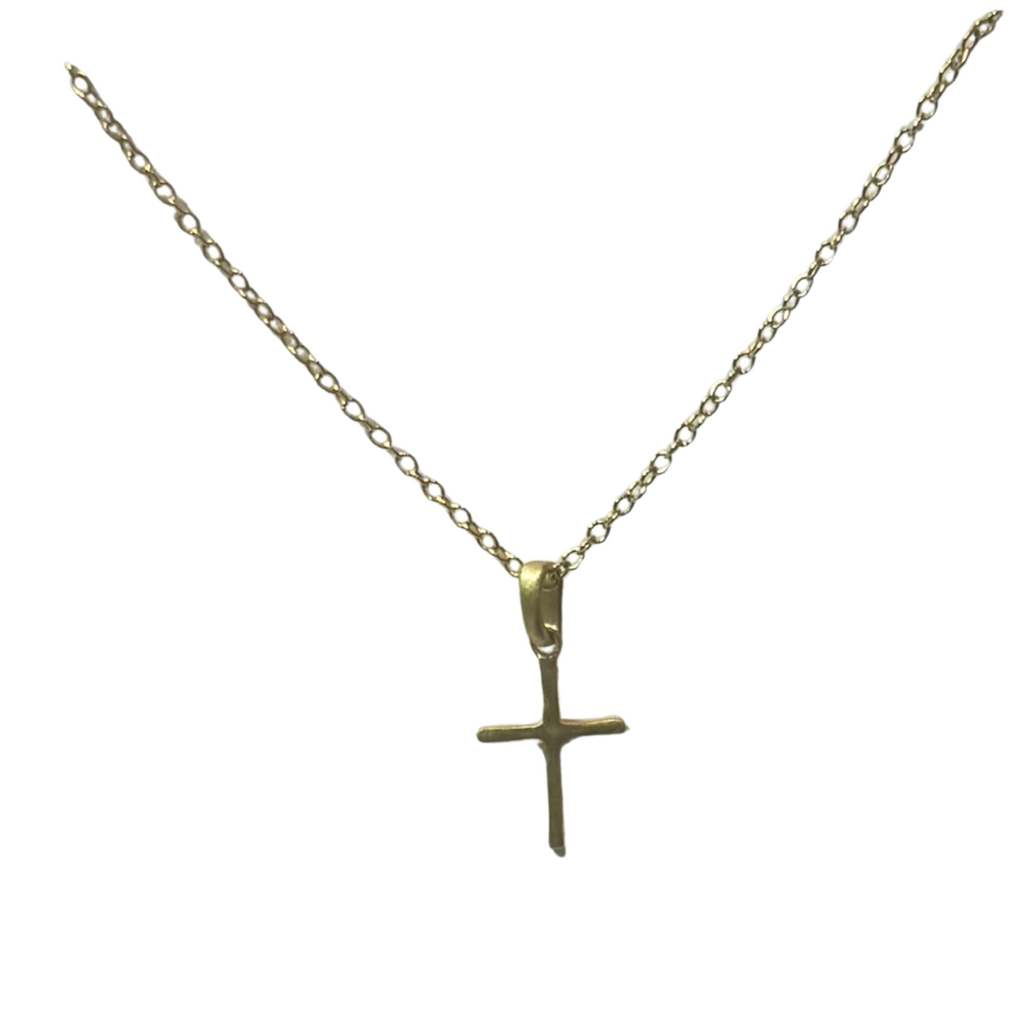 This Small Cross Pendant Necklace from Skosh is expertly crafted from 100% gold, making it a timeless and luxurious addition to any jewelry collection. The small size of the cross pendant adds a delicate touch, perfect for everyday wear or special occasions. Elevate your style with Skosh.