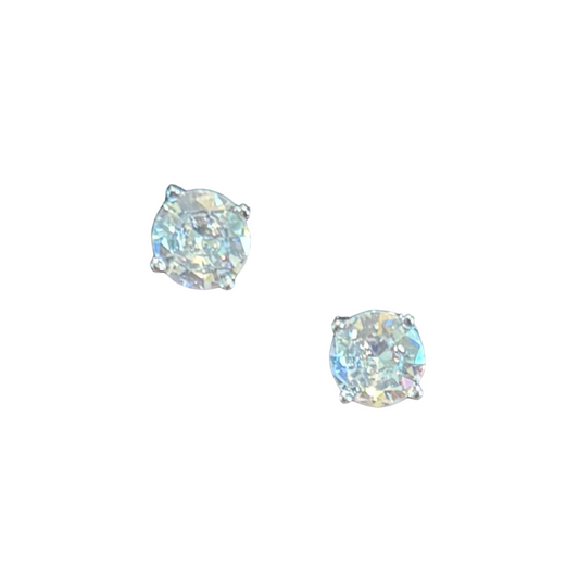 Precision-crafted silver stud earrings featuring delicate rhinestone accents that catch and reflect light beautifully. These small, sophisticated earrings provide versatile elegance for both everyday wear and special occasions. The secure backing ensures comfortable, all-day wear while maintaining the perfect positioning of these refined accessories.