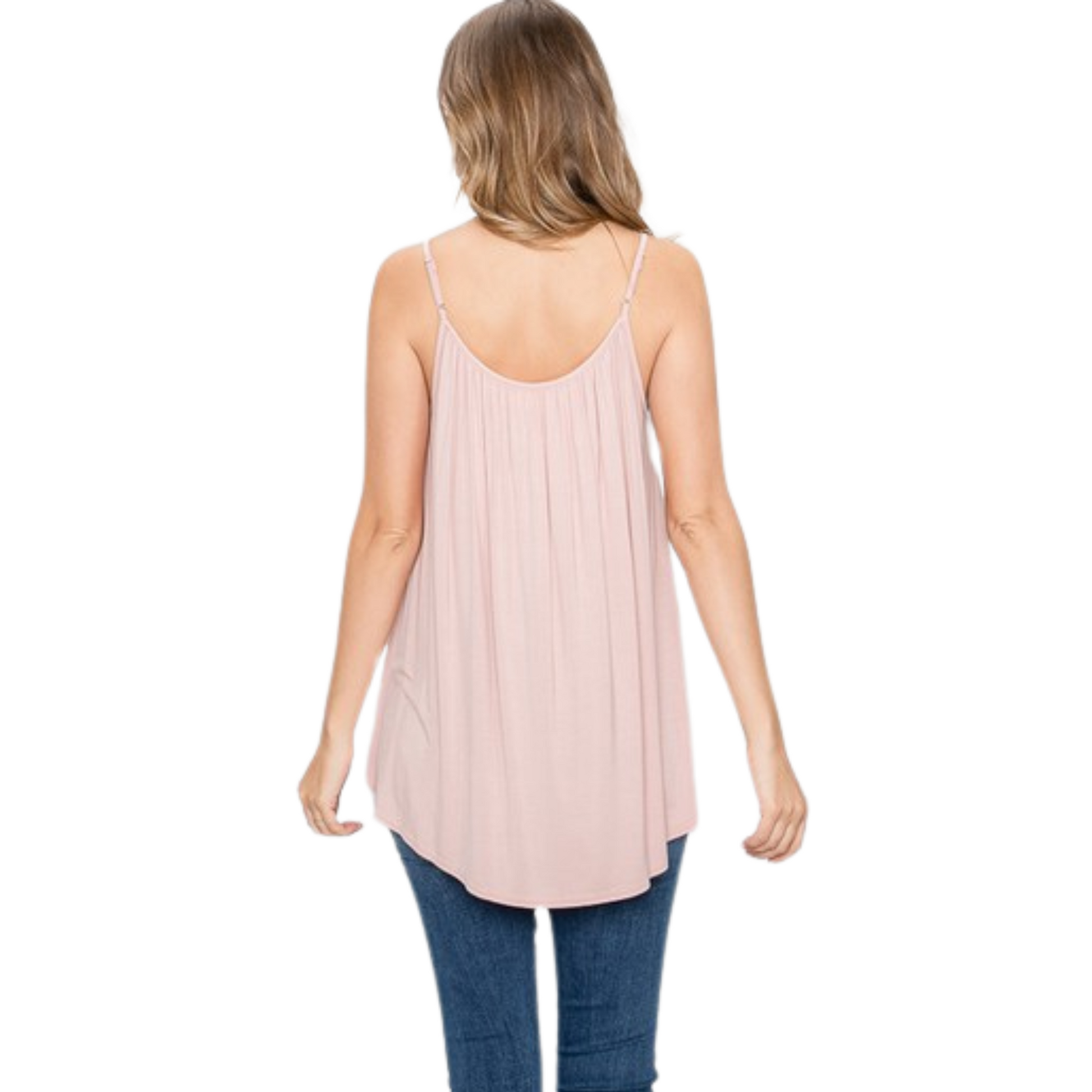 <p>This Smocked Detail Knit Cami is designed with ladder trim for a stylish look. The breathable material ensures comfort all day, available in both pink and sage color. Ideal for both formal and casual occasions.</p> <p> </p>