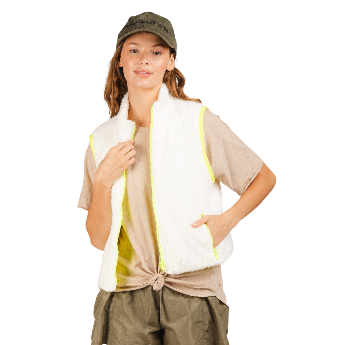 This Soft Fur Vest is the perfect piece to elevate your casual wardrobe. Crafted from luxuriously soft and plush fur, this vest features side pockets and a front zipper for secure closure. With a white color perfect for any season, this vest is guaranteed to keep you looking and feeling your best.