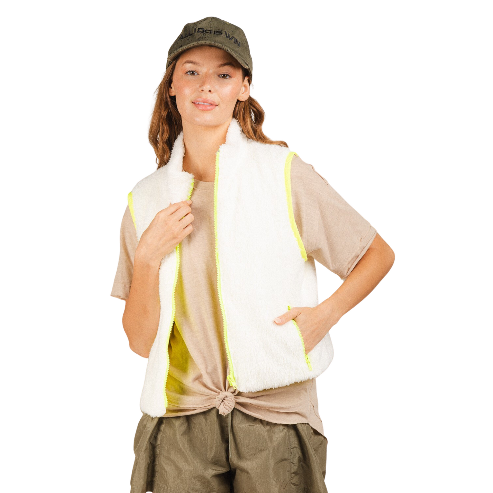 This Soft Fur Vest is the perfect piece to elevate your casual wardrobe. Crafted from luxuriously soft and plush fur, this vest features side pockets and a front zipper for secure closure. With a white color perfect for any season, this vest is guaranteed to keep you looking and feeling your best.