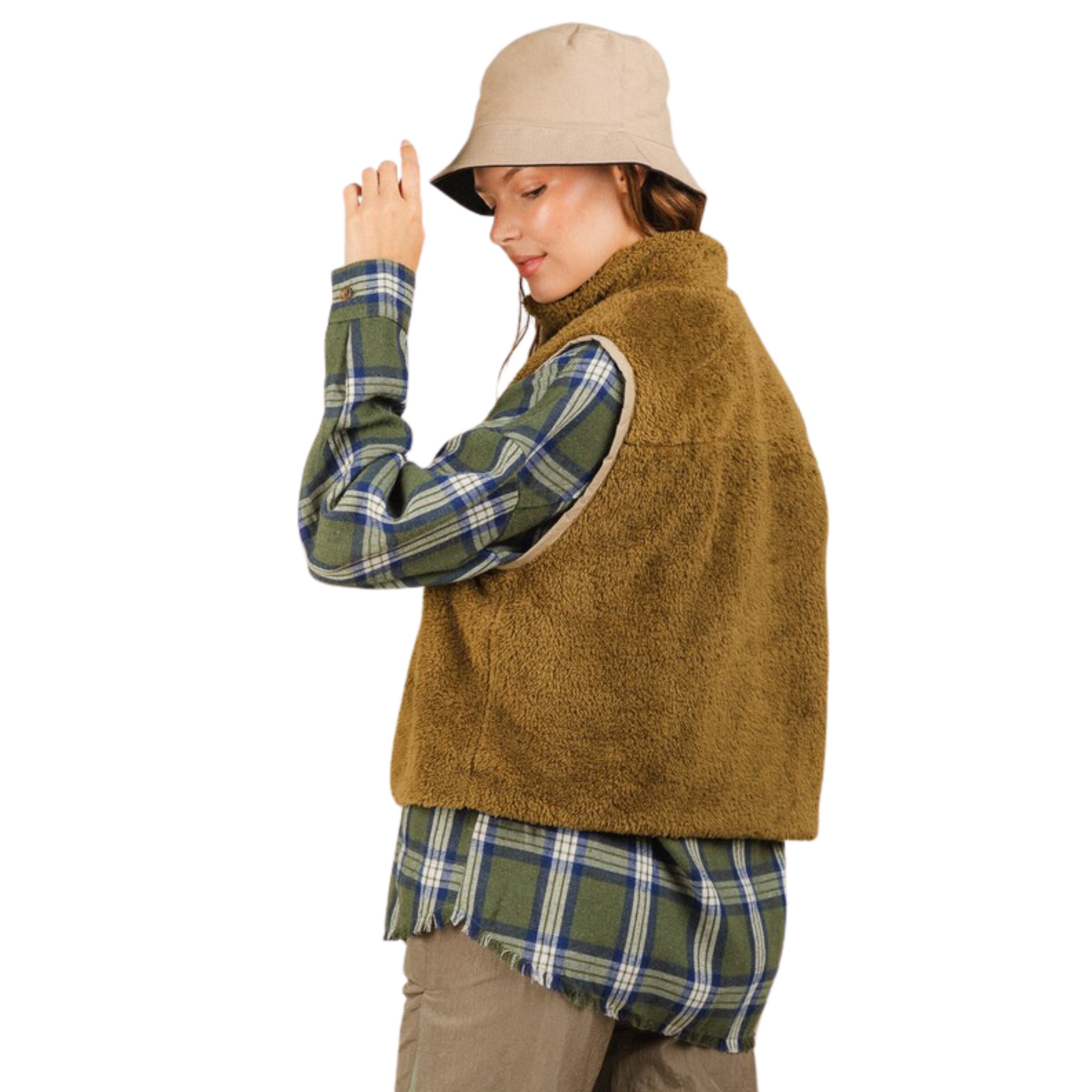 This Soft Fur Vest is the perfect piece to elevate your casual wardrobe. Crafted from luxuriously soft and plush fur, this vest features side pockets and a front zipper for secure closure. With an olive color perfect for any season, this vest is guaranteed to keep you looking and feeling your best.