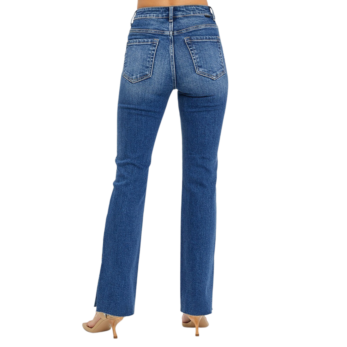 Our High Rise Raw Hem Bootcut Jeans feature a medium wash split hem, perfect for an effortless and stylish look. Crafted by Risen Brand, these jeans combine on-trend style with the highest quality fabric to ensure superior comfort and fit.