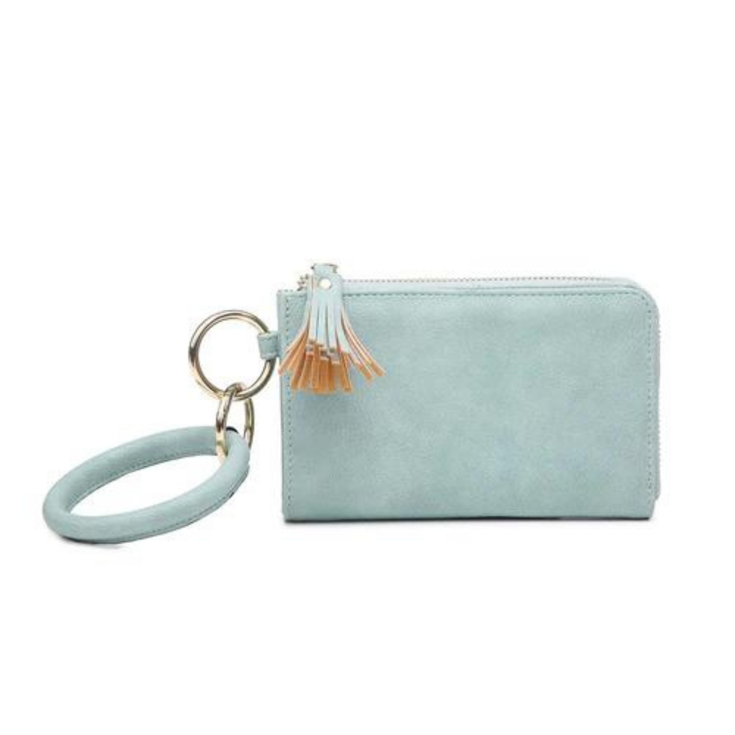 Teal wristlet bangle wallet from Jen & Co.