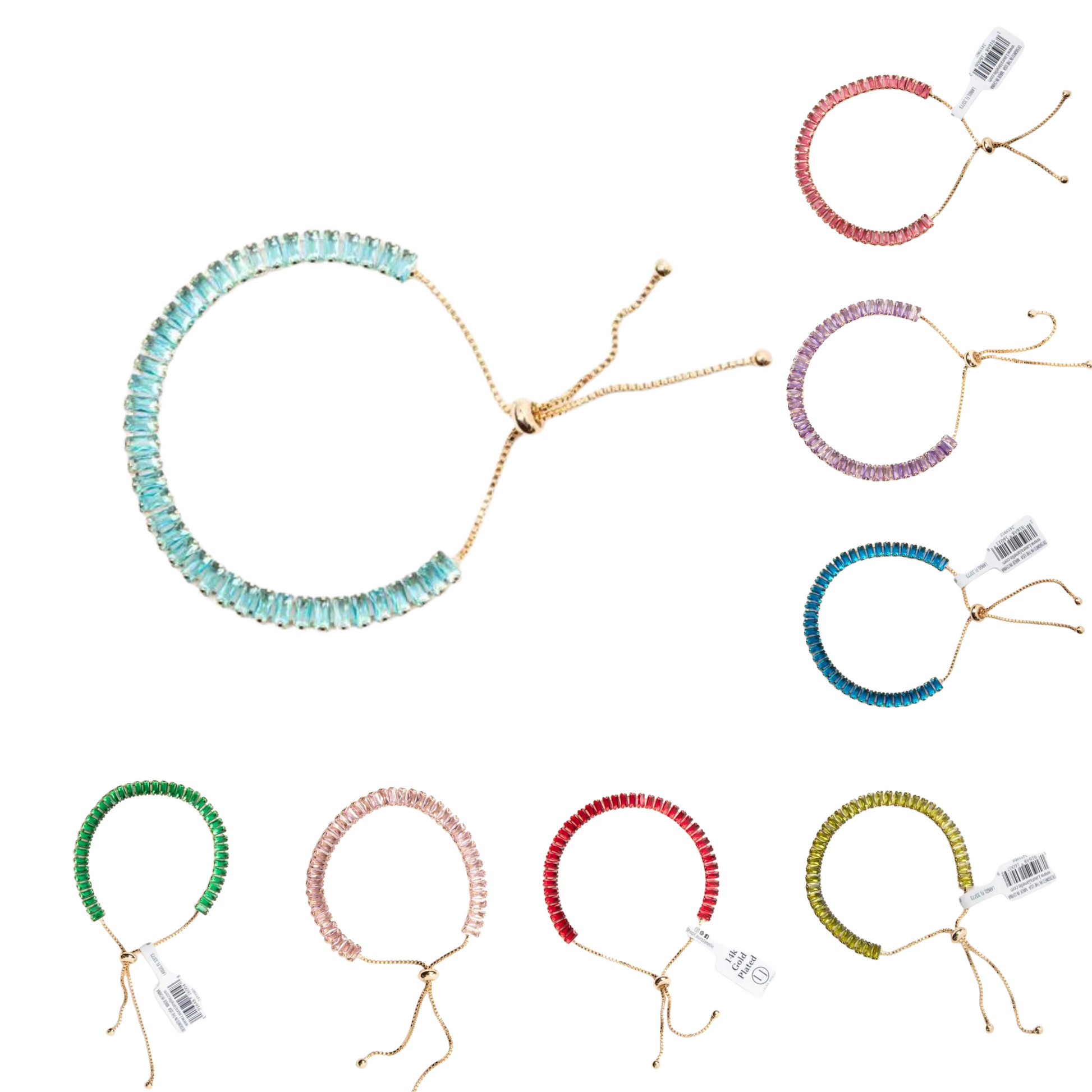 The 14K Gold Plated Tennis Bracelet features an adjustable fit and comes in a variety of colors. This allows for a personalized and comfortable fit while adding a touch of elegance to any outfit. Perfect for any occasion, this bracelet is a must-have for any jewelry collection.