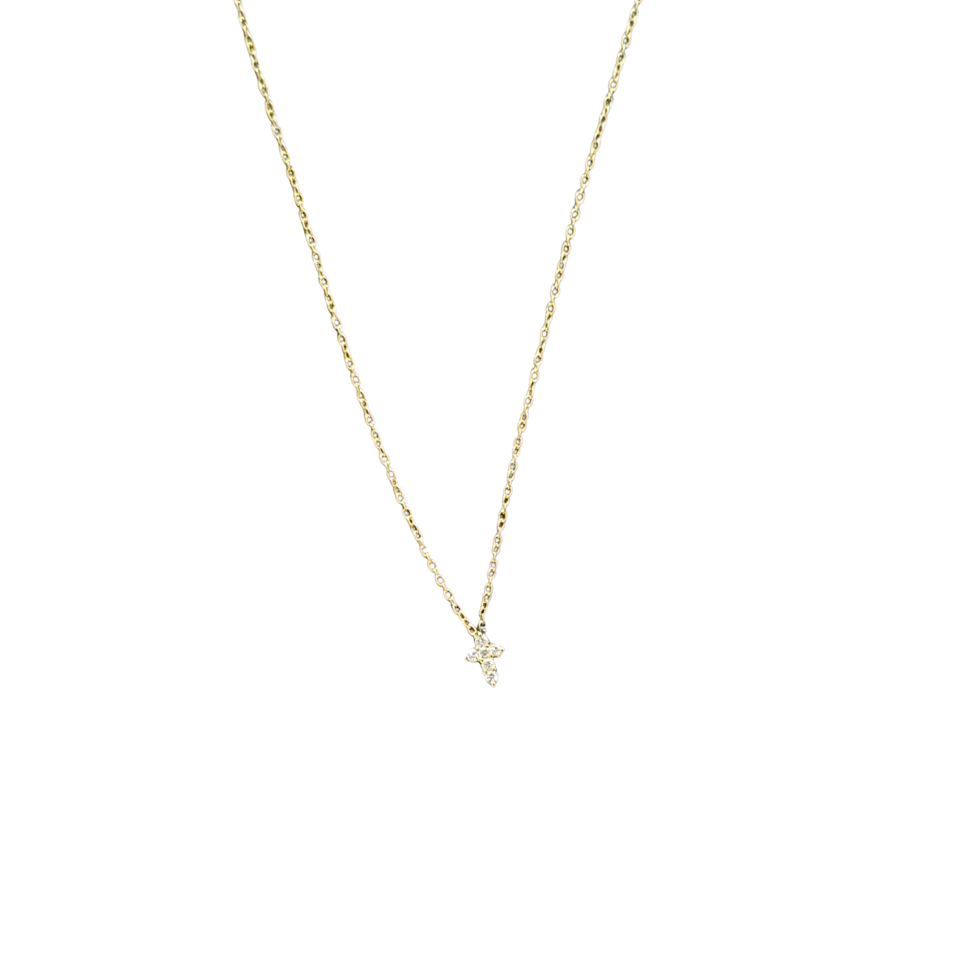This Tiny Rhinestone Cross Necklace by Skosh brand is expertly crafted with delicate gold and sparkling rhinestone accents. Elevate your style with this stunning and elegant accessory. Add glamour and grace to any outfit with this charming tiny cross pendant.