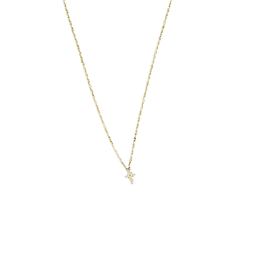 This Tiny Rhinestone Cross Necklace by Skosh brand is expertly crafted with delicate gold and sparkling rhinestone accents. Elevate your style with this stunning and elegant accessory. Add glamour and grace to any outfit with this charming tiny cross pendant.