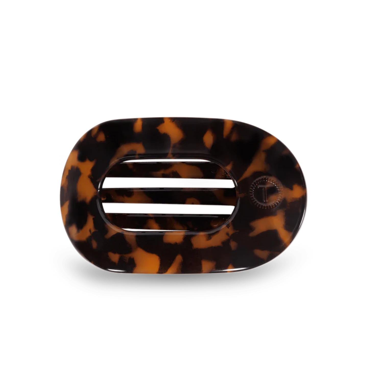 Medium flat open hair clip in tortoise