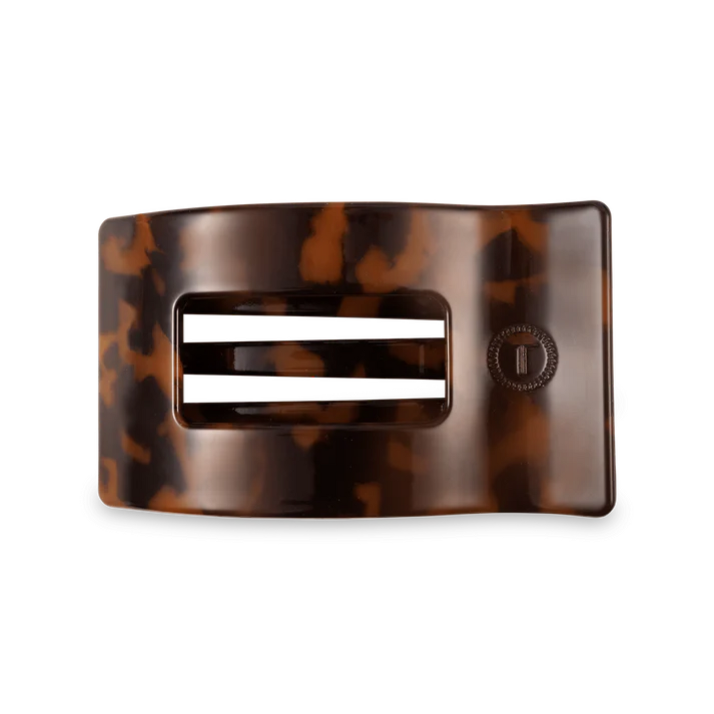 Medium Flat rectangle hair clip in tortoise