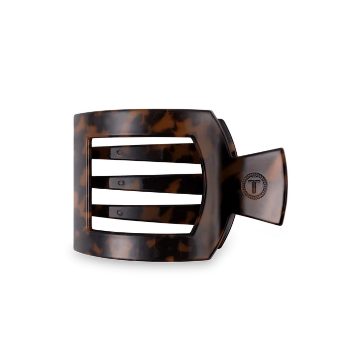 Small Square Flat Hair Clip in Tortoise