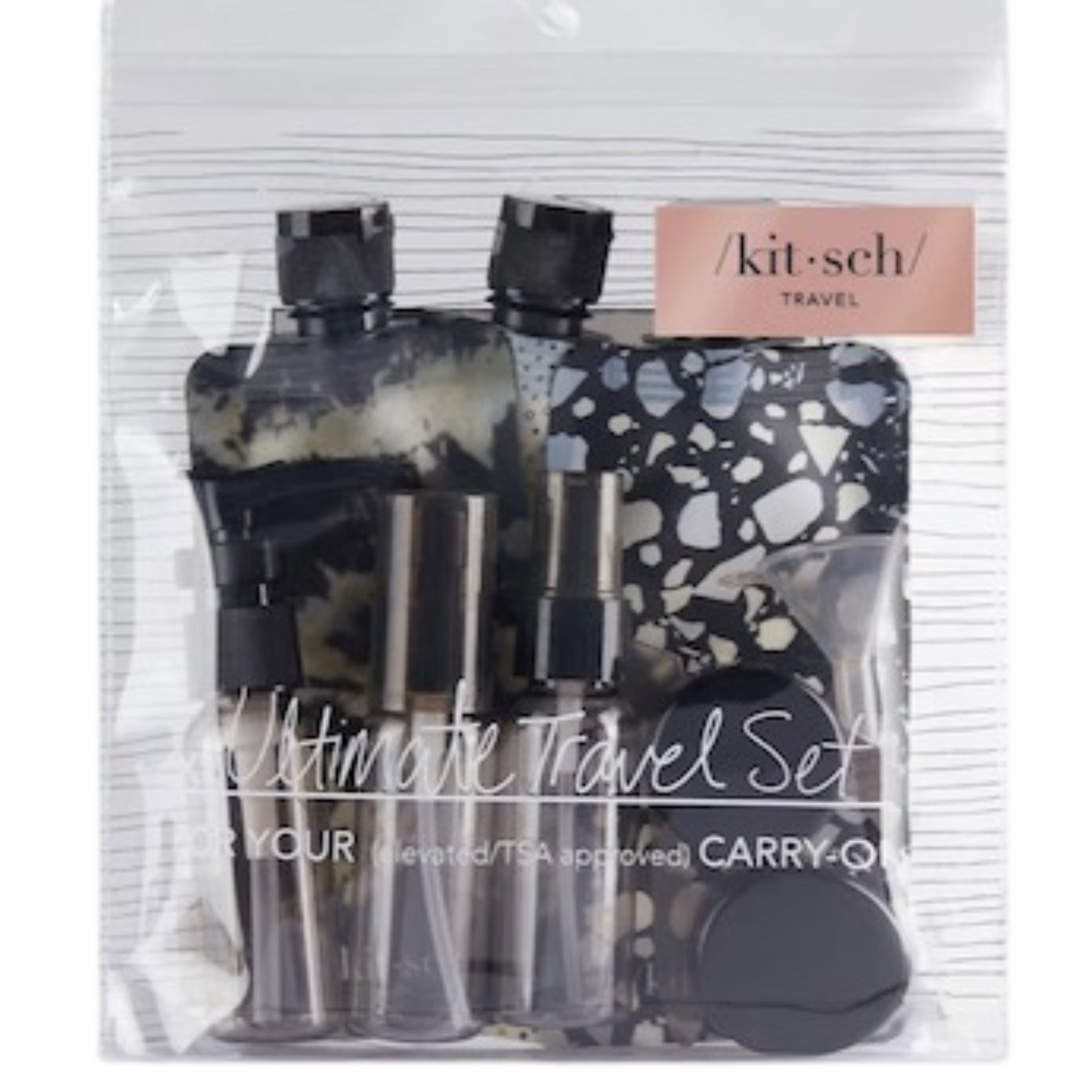 The Ultimate Travel Set is your perfect companion for hassle-free travel. With its convenient mini packing tools, including a spray bottle, pump bottles, mini jars, and flat pouch bottles, you can easily carry your favorite liquids in a reusable travel pouch. Made with BPA-free materials, this stylish set not only meets TSA carry-on liquid requirements but is also environmentally friendly. Keep your vanity clutter-free and make your packing process a breeze with this dishwasher safe set.