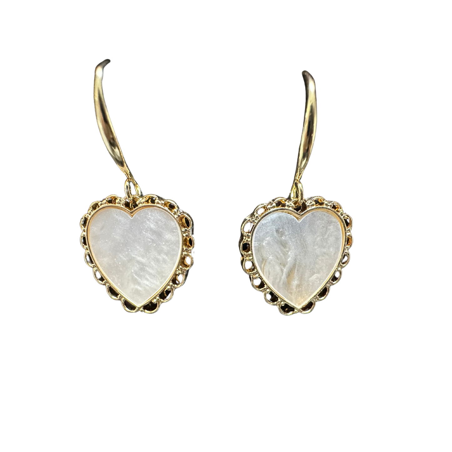 Elevate your jewelry collection with these exquisite Heart Dangle Earrings from Perdido Gems. Crafted in lustrous gold, each piece features a graceful heart design adorned with shimmering opal accents that catch the light beautifully. The dangling silhouette creates gentle movement with every wear, adding sophistication to both everyday looks and special occasions. Perfect for those who appreciate fine craftsmanship and timeless elegance.