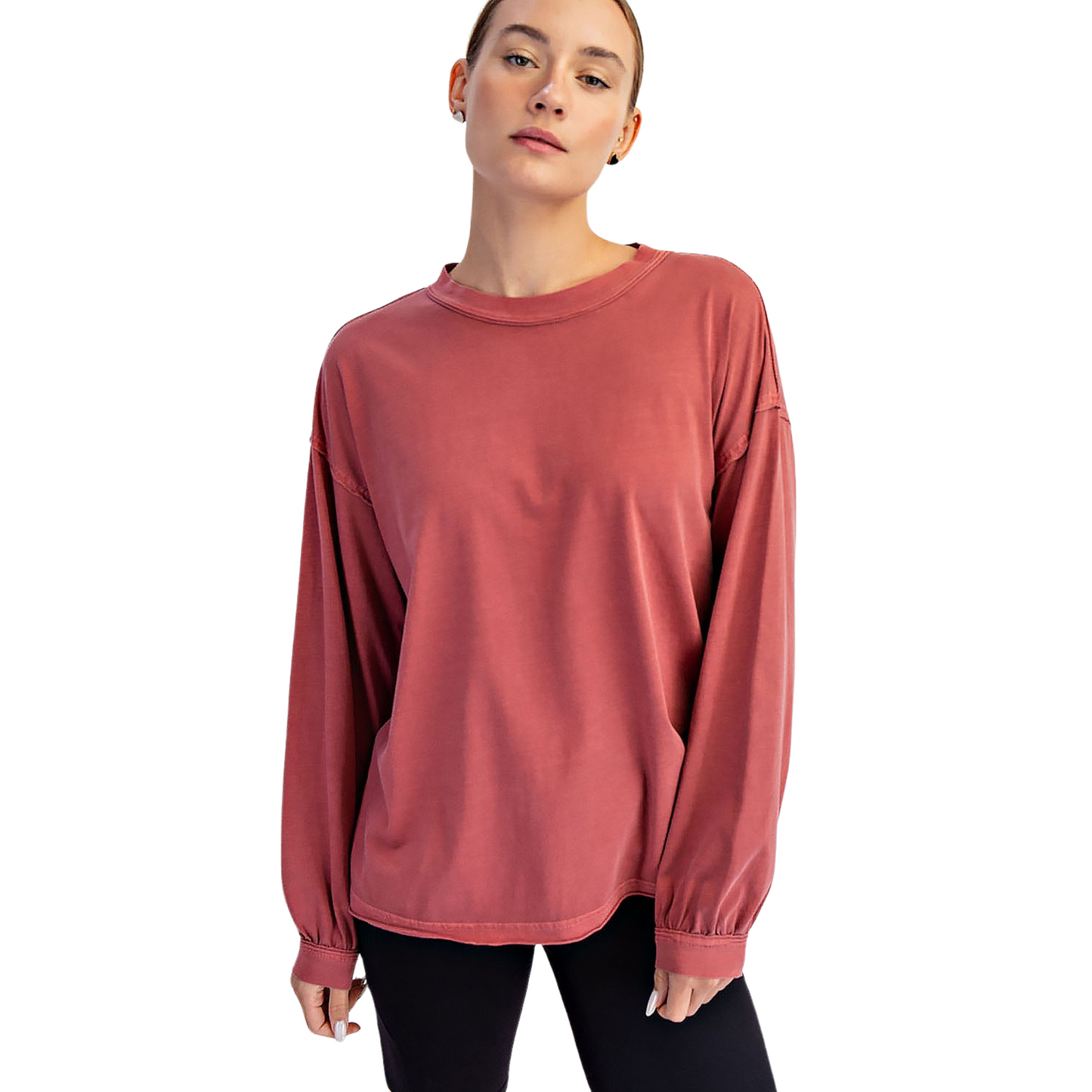Pigment Washed top in Winter Berry