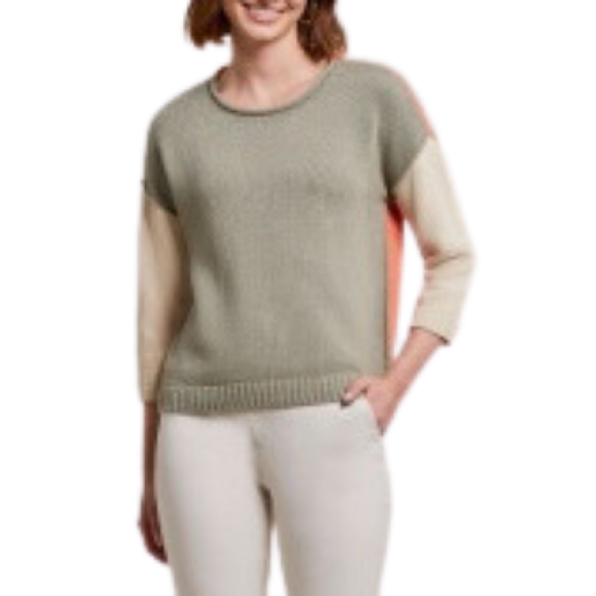 bay leaf colored crew neck sweater