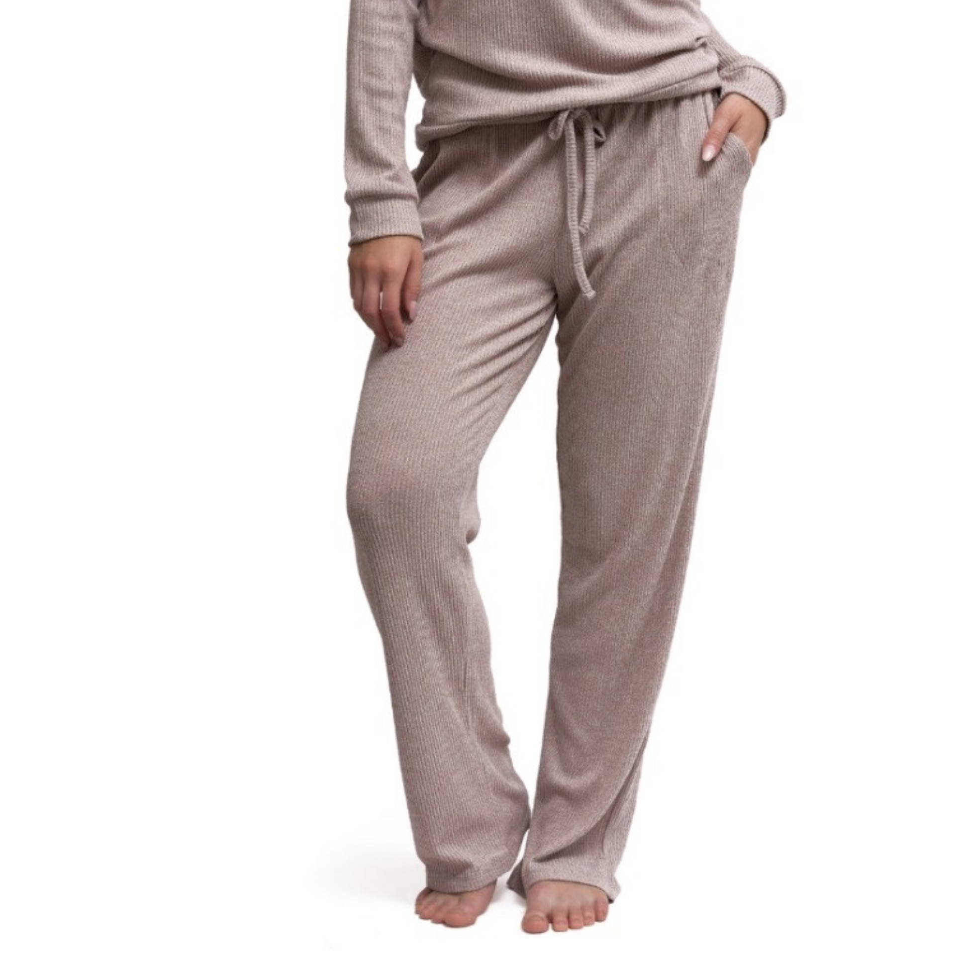 Our Cuddle Blend Lounge Pants are designed with both comfort and style in mind. These pants are crafted with a dreamy, soft fabric and available in pink and grey. The Cuddle Blend Lounge Pants can be paired with matching cardigans and tanks.
