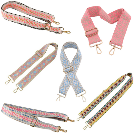 This Embroidered Boho Purse Strap is the perfect accessory to brighten up your look. With a multicolor variety of embroidered styles, it is sure to liven up any outfit. The adjustable strap allows for a comfortable and secure fit. Add a fashionable twist to any purse with this stylish accessory.
