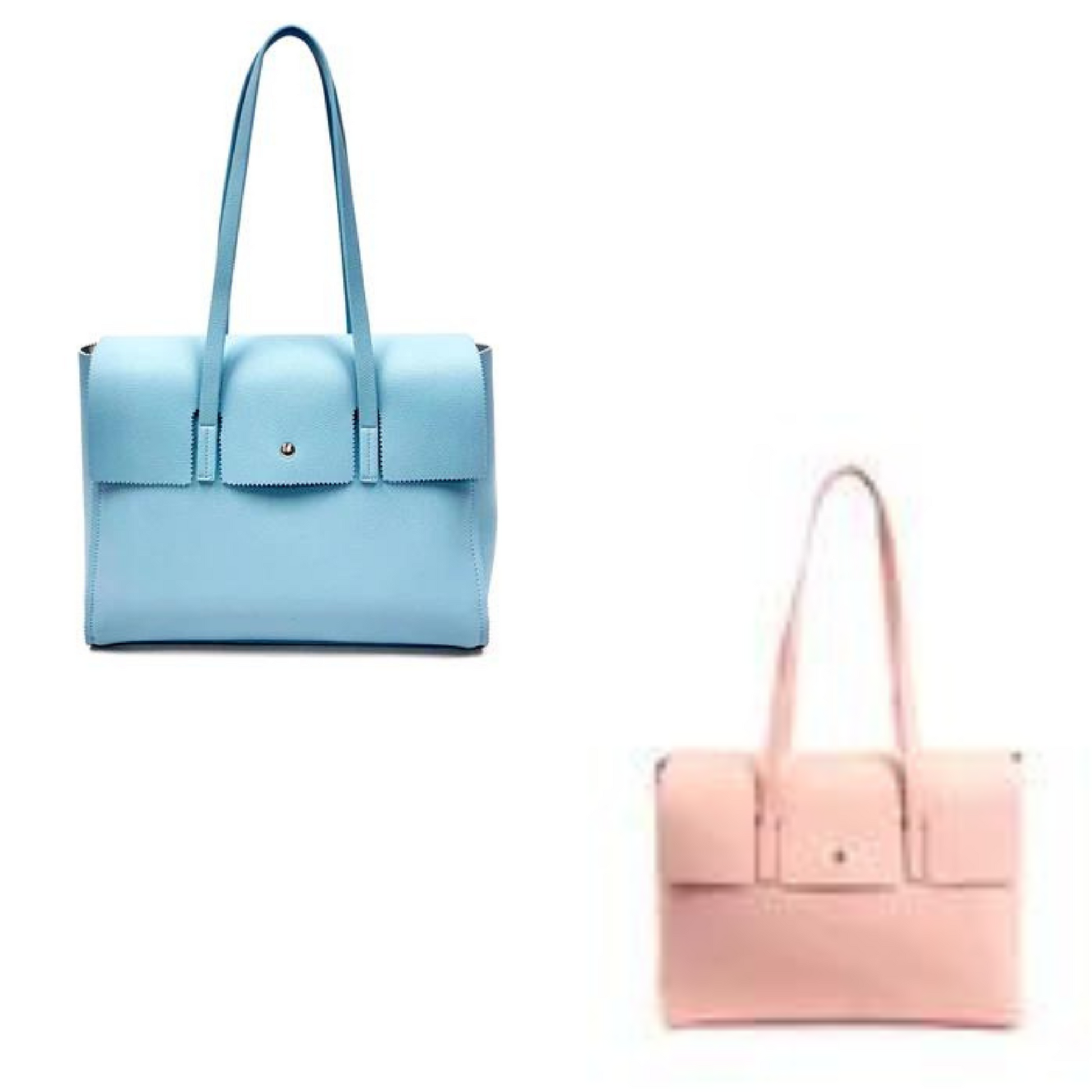 This attractive everyday tote gives you two colors to choose from: pink and blue. The gingham lining adds a stylish touch, making it perfect for any occasion. With plenty of room, it's a practical and fashionable way to go.