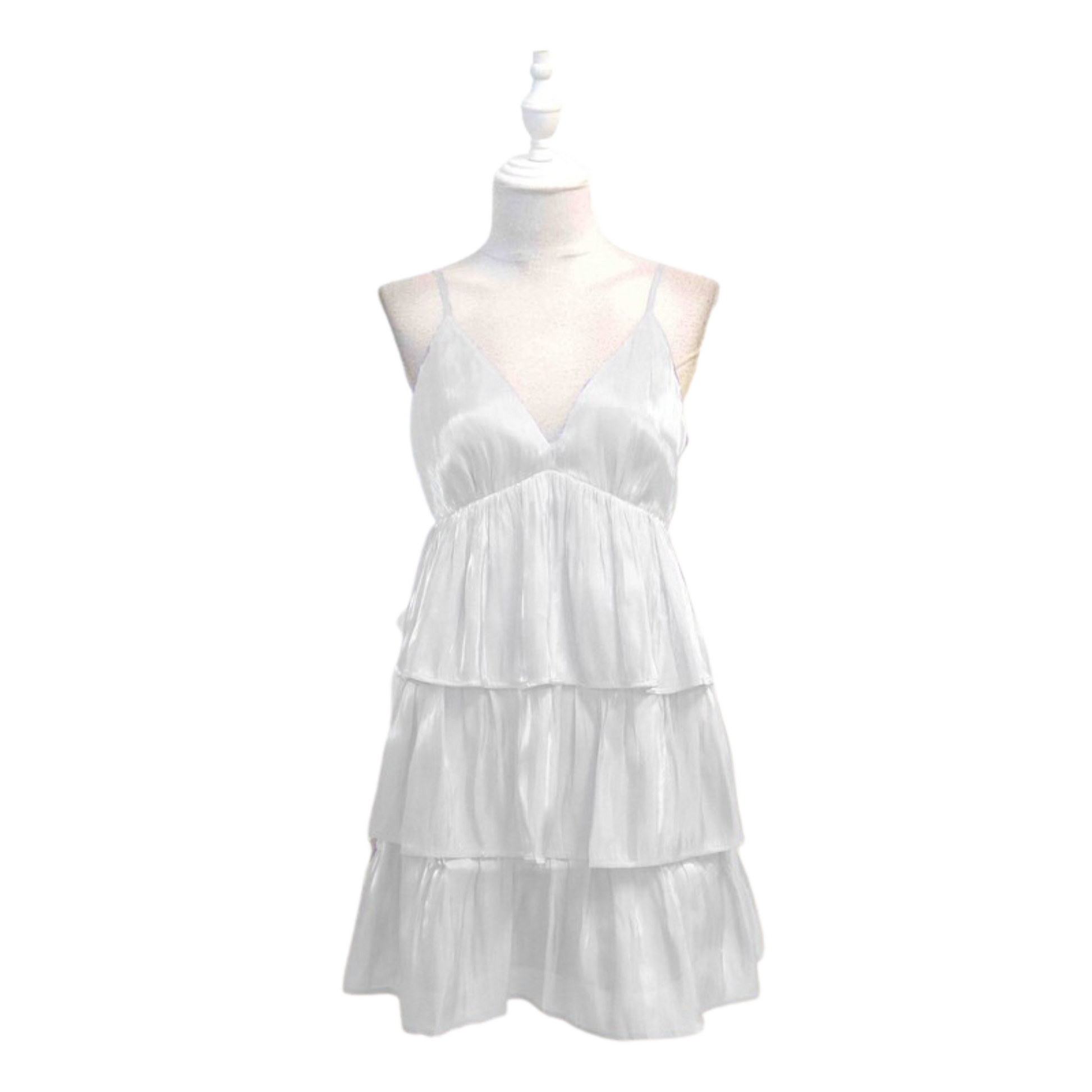Look your best in this Flirty Tank Dress. Crafted from lightweight fabric with a tiered silhouette, this mini dress is perfect for a night out. Its timeless white color will match any of your accessories. Let your style shine with this flirty and chic Dress.