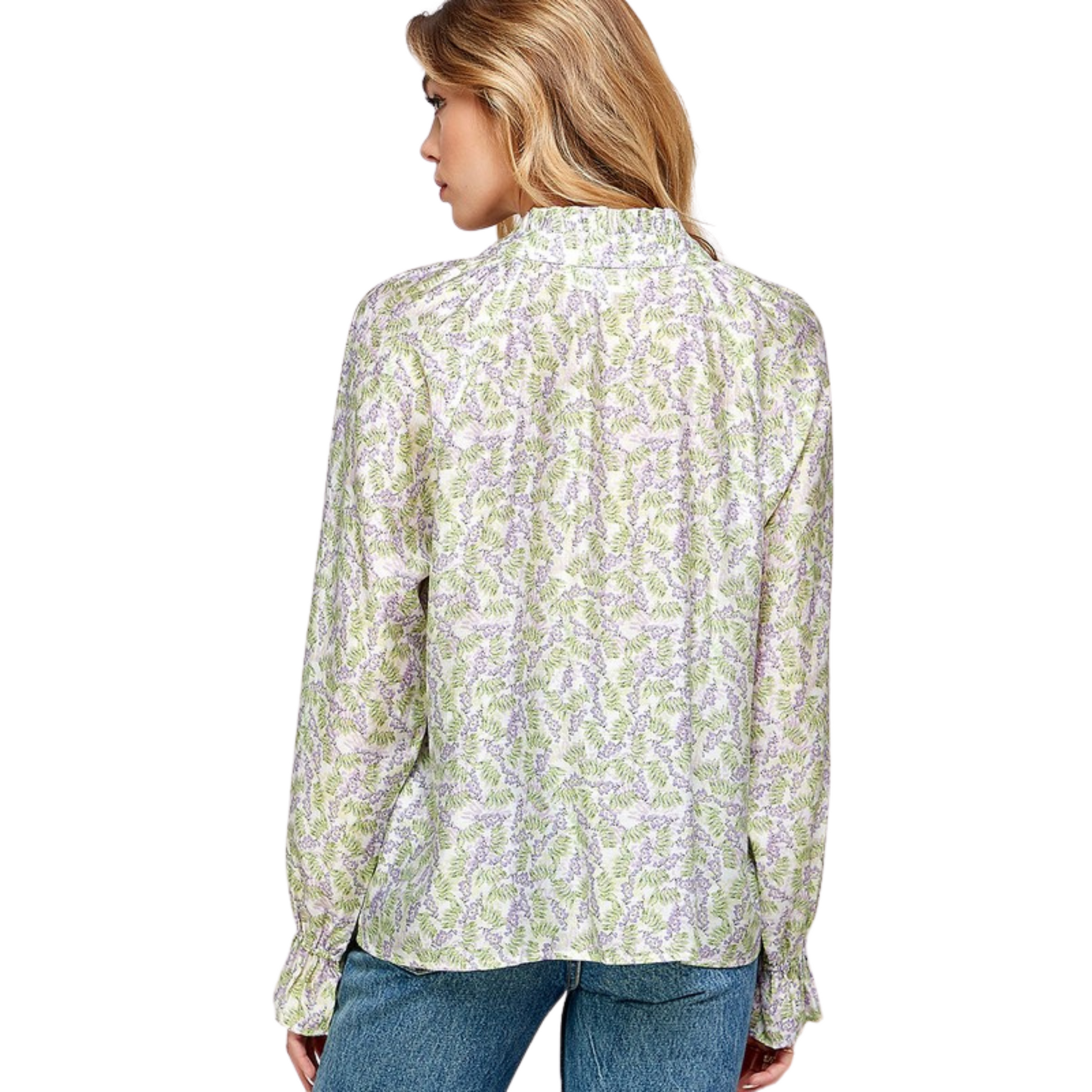 This Floral Print Satin Top is perfect for any occasion! It features a tie top and long sleeves for a secure, comfortable fit. Lightweight fabric makes it a great choice for any season. Perfect for the fashion-forward woman!