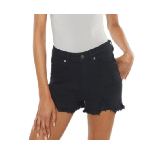 These shorts are perfect for any occasion. Featuring a black color and raw hem for a sophisticated look, these High-Rise Shorts are sure to make an impact. With a classic fit and timeless style, these shorts will be a staple in your wardrobe for years to come.