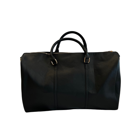 Stay stylish on the go with this elegant leather duffel bag. Choose from two classic colors--black or grey--for a look that's sure to last. Crafted from top-quality leather, this bag is perfect for weekend travel.