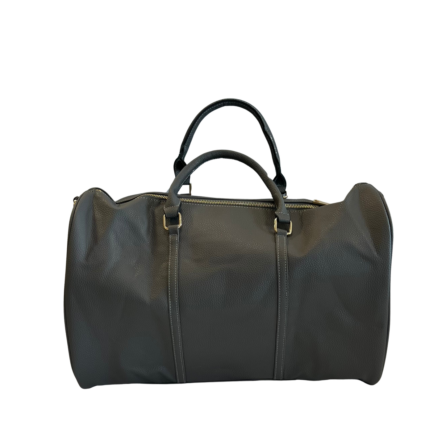 Stay stylish on the go with this elegant leather duffel bag. Choose from two classic colors--black or grey--for a look that's sure to last. Crafted from top-quality leather, this bag is perfect for weekend travel.