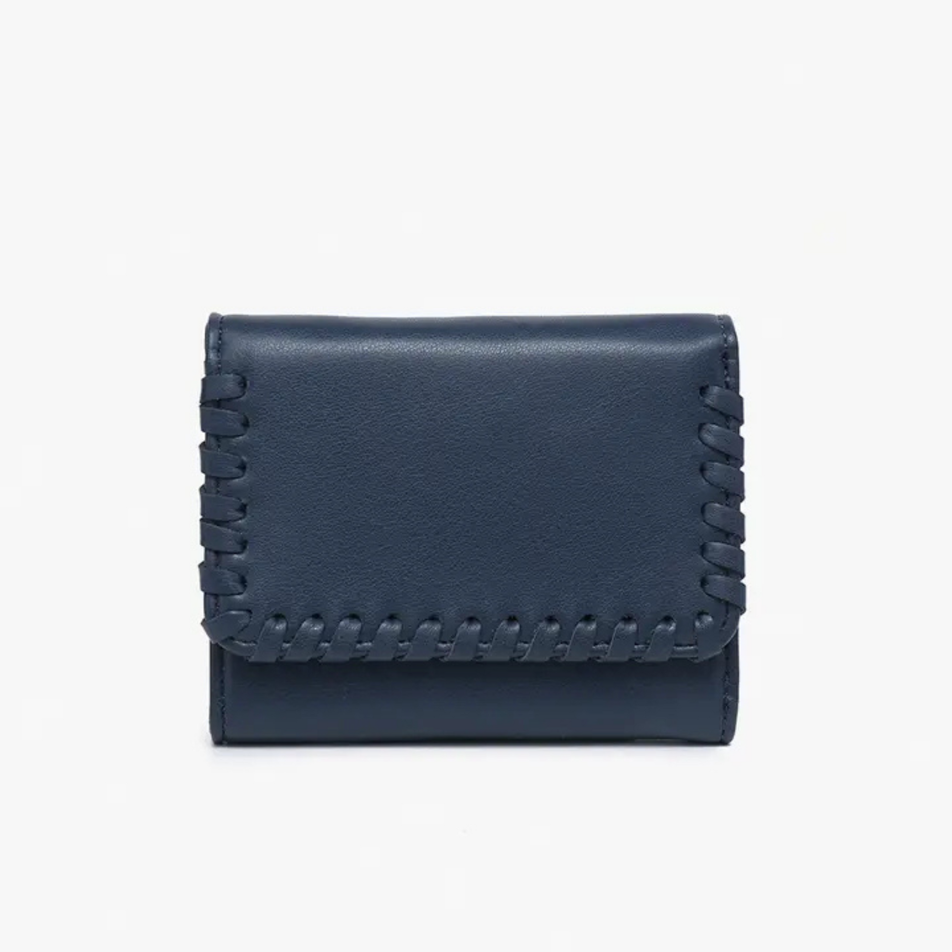 Logan Whipstitch Tri-Fold Wallet in blue
