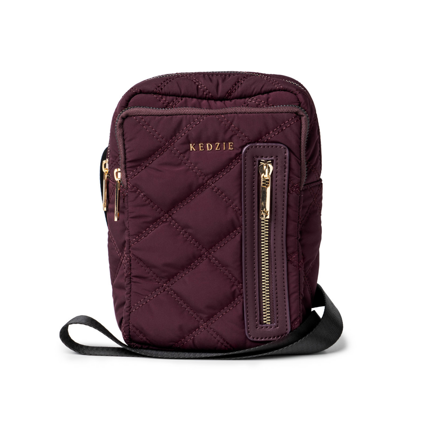 Maroon quilted crossbody convertible purse. 
