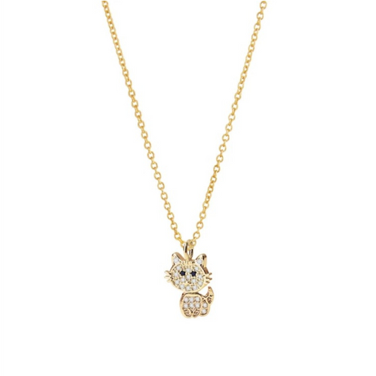 <p>Elevate your style with this swinging cat necklace from Amanda Blu. This 18K gold dipped necklace features a sparkling cubic zirconia cat charm. You're sure to make a statement with this adorable necklace!</p> <p>&nbsp;</p>