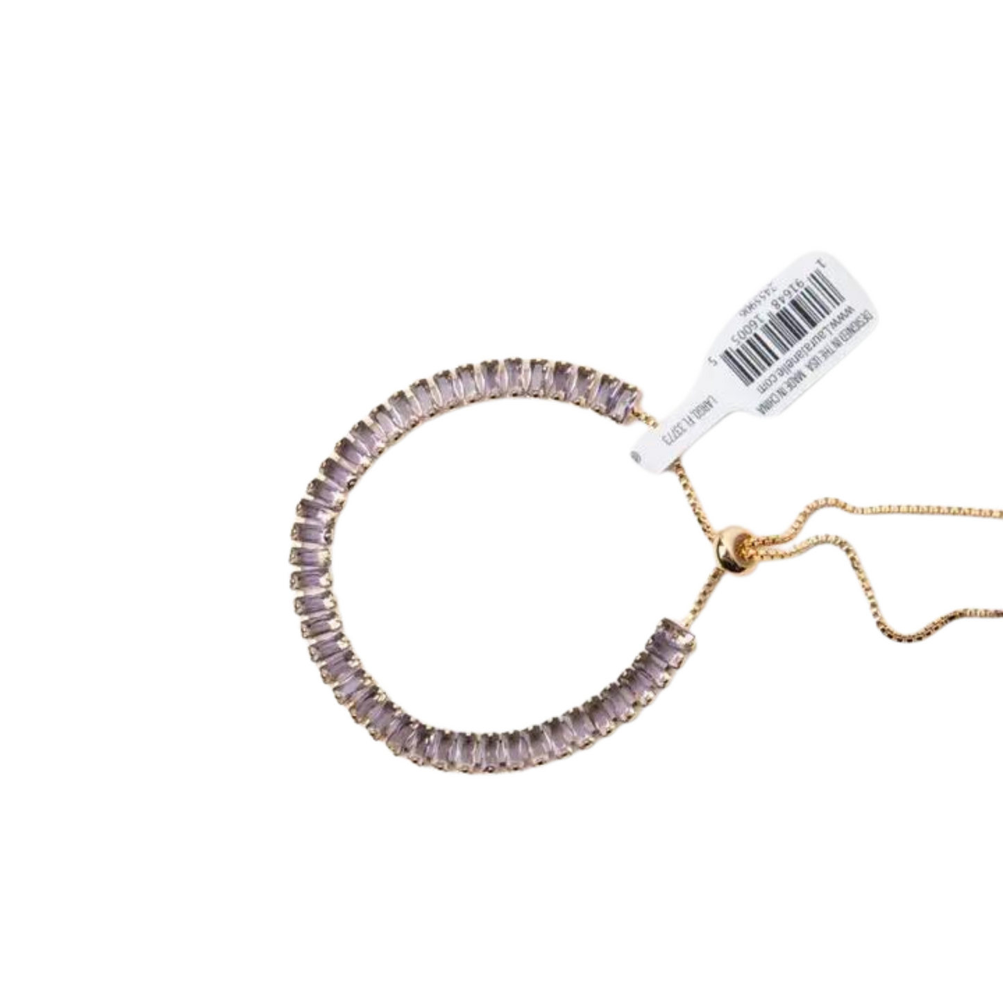 14K gold plated adjustable tennis bracelet in alexandrite