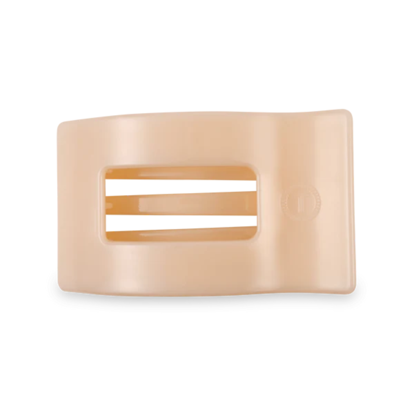 Medium Flat Rectangle Hair Claw in Almond Beige