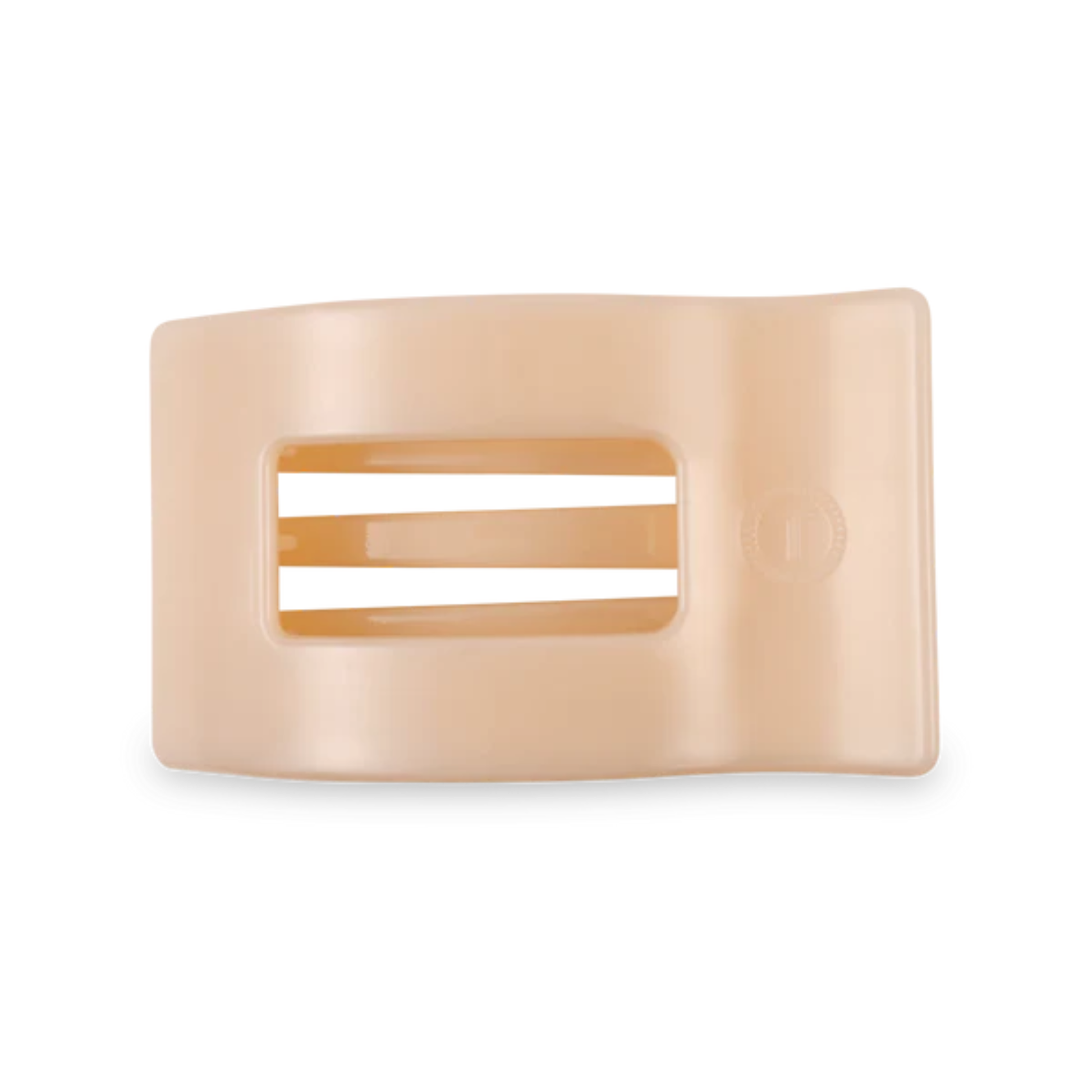 Medium Flat Rectangle Hair Claw in Almond Beige