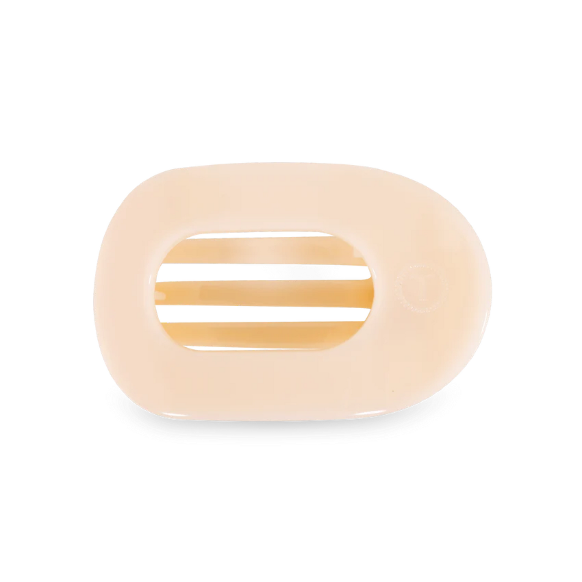 Medium flat open hair clip in almond beige