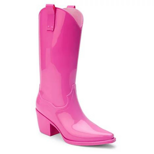 pink cowboy boot style rain boots