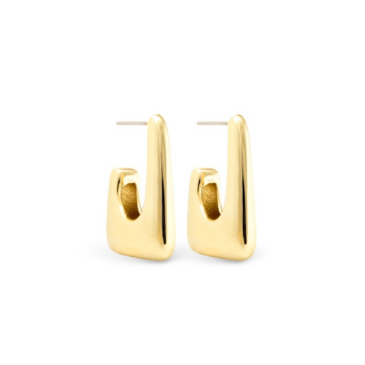 Expertly crafted with a polished gold finish, the Ava Huggie Earrings are a must-have for any jewelry collection. Made with 18k gold dipping, these square hoop earrings add a touch of sophistication to any outfit. Elevate your style with these timeless and versatile earrings.