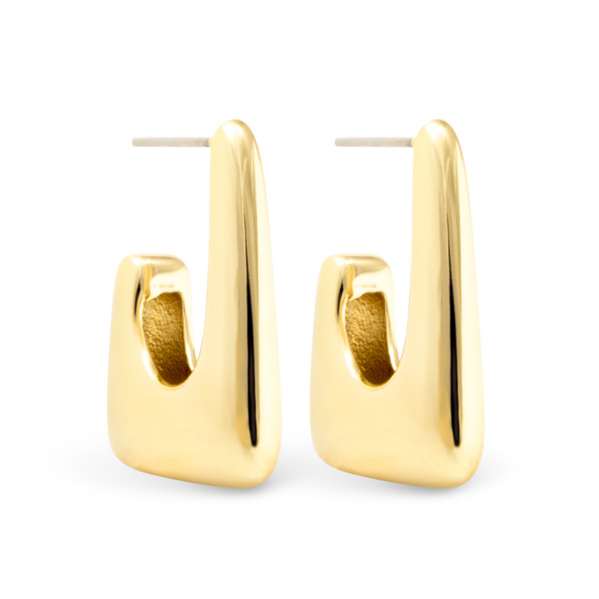 Expertly crafted by Amanda Blu, these Ava Huggie Hoops feature sleek square-shaped designs in luxurious gold. Elevate any outfit with these elegant and timeless earrings that add a touch of sophistication to your look. Versatile for any occasion, these huggie hoops are a must-have addition to your jewelry collection.