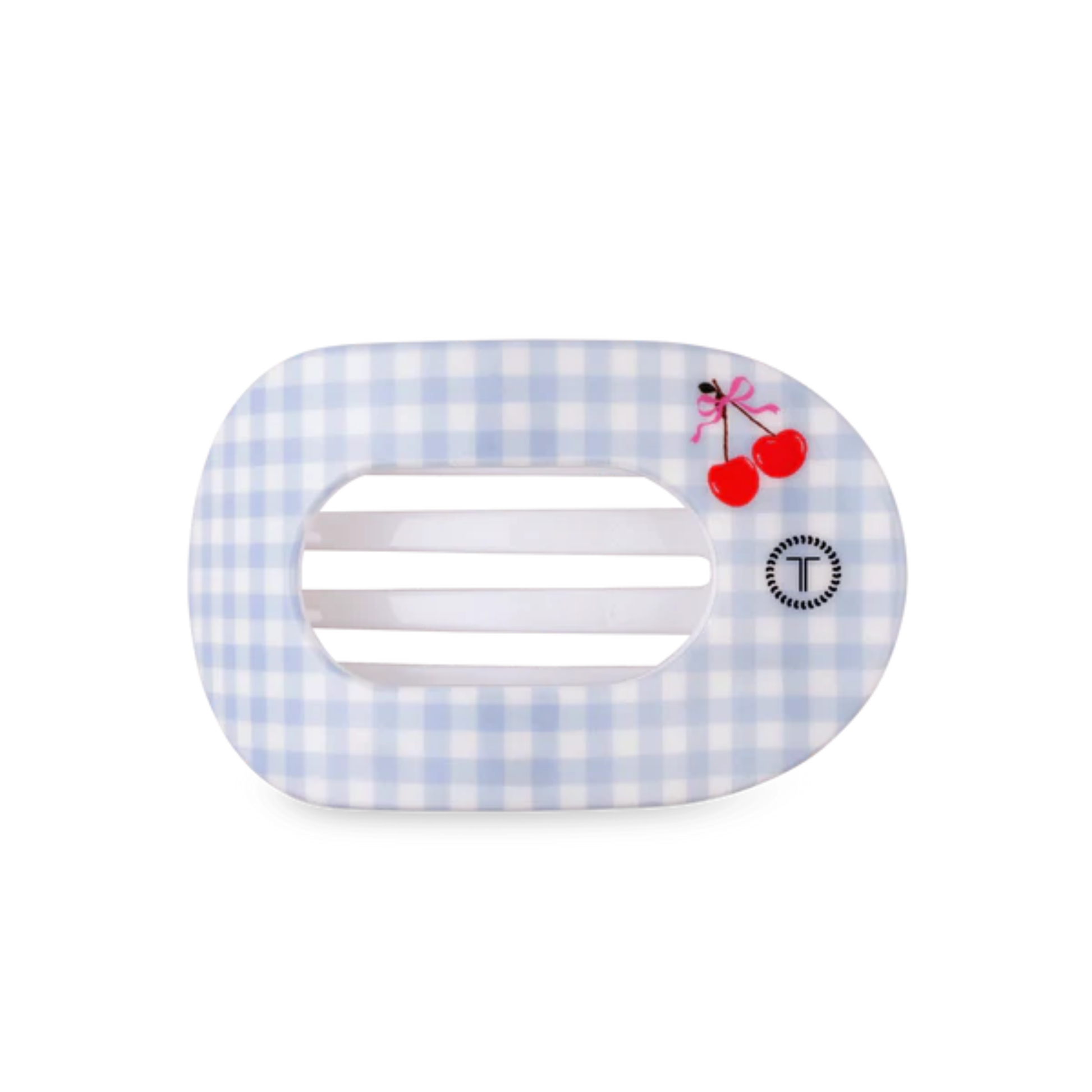 Small Flat Round Hair Claw in Basket of Cherries